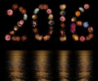 Firework Bursts Arranged as the Number 2016 Stock Photography Firework Bursts Arranged as the Number 2016 Stock Photography