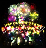 Firework and year 2015 made of colored neon effect. Year 2015 made of colored neon effect vector illustration Firework and year 2015 made of colored neon effect. Year 2015 made of colored neon effect vector illustration
