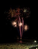 Fireworks on the beach stock photo Fireworks on the beach stock photo