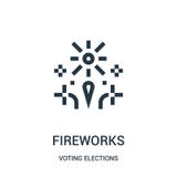 fireworks icon vector from voting elections collection. Thin line fireworks outline icon vector illustration stock illustration fireworks icon vector from voting elections collection. Thin line fireworks outline icon vector illustration stock illustration