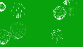 Fireworks motion graphics with green screen background