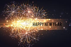 Fireworks at New Year and copy space - abstract holiday background royalty free illustration Fireworks at New Year and copy space - abstract holiday background royalty free illustration