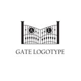 Firmenlogo mit Torillustration stock abbildung Firmenlogo mit Torillustration stock abbildung