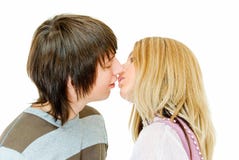 First Kiss Royalty Free Stock Photography