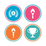 First place award cup icons. Prize for winner. stock illustration First place award cup icons. Prize for winner. stock illustration