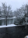First snow and snow on the lake stock photography First snow and snow on the lake stock photography