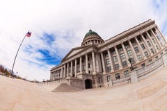 Fish-eye view of Utah Capitol building during day. Time in Salt Lake City, USA Royalty Free Stock Images Fish-eye view of Utah Capitol building during day. Time in Salt Lake City, USA Royalty Free Stock Images