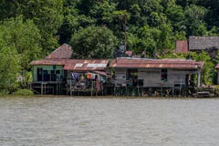 Fisherman house on Berau river, Borneo, Kalimantan