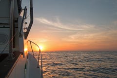 Fishermans view of pink yellow orange sunrise over the Sea of Cortes royalty free stock photos Fishermans view of pink yellow orange sunrise over the Sea of Cortes royalty free stock photos