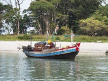 Fishing Boat In Southern Myanmar Royalty Free Stock Image