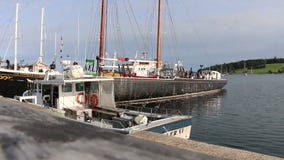 Fishing Boats Docked in Lunenburg Harbour Near Dusk - Nova Scotia, Canada