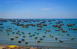 Fishing boats on Nha Trang Bay in Vietnam royalty free stock photography Fishing boats on Nha Trang Bay in Vietnam royalty free stock photography