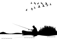 Fishing From A Boat Royalty Free Stock Photos