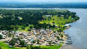 Fishing village in Monrovia of Liberia