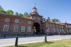The clock tower building in Fiskars village, a historical ironworks area and popular travel
