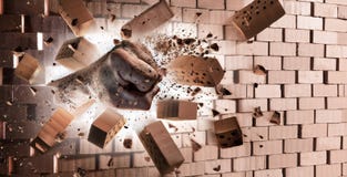 Free Fist Breaking Wall - Strength Stock Photo - 72311610