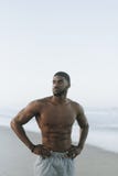 Fit man posing at the beach Royalty Free Stock Image Fit man posing at the beach Royalty Free Stock Image