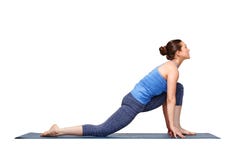 Fit yogini woman practices yoga asana Anjaneyasana stock photo Fit yogini woman practices yoga asana Anjaneyasana stock photo