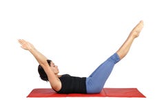Fit Young Female Pilates Instructor Stock Images