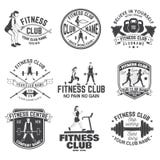 Fitness club badges. Vector. For fitness centers emblems, gym signs and others. Royalty Free Stock Photography Fitness club badges. Vector. For fitness centers emblems, gym signs and others. Royalty Free Stock Photography