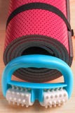 Fitness foam roller, ideal for self-massage against cellulite stock photography Fitness foam roller, ideal for self-massage against cellulite stock photography