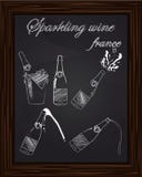 Five beautiful champagne bottles stock illustration Five beautiful champagne bottles stock illustration