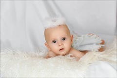 Five-month baby boy angel portrait isolated on a white background. copyspace for your text royalty free stock images Five-month baby boy angel portrait isolated on a white background. copyspace for your text royalty free stock images
