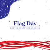 Flag Day illustration with the United States of America text. On a flag day patriotic color scheme stock illustration Flag Day illustration with the United States of America text. On a flag day patriotic color scheme stock illustration