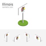 Flag of Illinois USA, vector 3D isometric flat icons vector illustration Flag of Illinois USA, vector 3D isometric flat icons vector illustration
