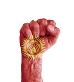 Flag of Kyrgyzstan painted on human fist like victory symbol Stock Images Flag of Kyrgyzstan painted on human fist like victory symbol Stock Images