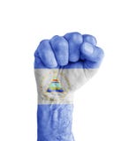 Flag of Nicaragua painted on human fist like victory symbol stock photography Flag of Nicaragua painted on human fist like victory symbol stock photography