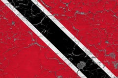 Flag of Trinidad And Tobago painted on cracked dirty wall. National pattern on vintage style surface royalty free illustration Flag of Trinidad And Tobago painted on cracked dirty wall. National pattern on vintage style surface royalty free illustration