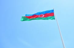 The flag of the Republic of Azerbaijan is one of the official st Royalty Free Stock Photography The flag of the Republic of Azerbaijan is one of the official st Royalty Free Stock Photography