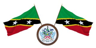 Flaga państowowa i żakiet ręk 3D ilustracja Świątobliwy Kitts i Nevis T?o dla redaktor?w i projektant?w obywatel ilustracji Flaga państowowa i żakiet ręk 3D ilustracja Świątobliwy Kitts i Nevis T?o dla redaktor?w i projektant?w obywatel ilustracji