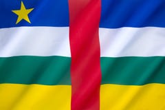 Flagga av Centralafrikanska republiken Royaltyfri Bild Flagga av Centralafrikanska republiken Royaltyfri Bild