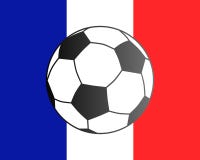 Flagga av Frankrike och fotbollbollen vektor illustrationer Flagga av Frankrike och fotbollbollen vektor illustrationer