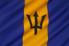 Flagge von Barbados - Karibischen Meeren lizenzfreie stockfotografie Flagge von Barbados - Karibischen Meeren lizenzfreie stockfotografie