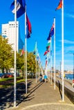 Flaggen aus europäischen Ländern in Rotterdam in den Niederlanden lizenzfreie stockfotos Flaggen aus europäischen Ländern in Rotterdam in den Niederlanden lizenzfreie stockfotos