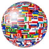Flags of world globe