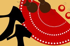 Flamencotillbehör modell, vektor stock illustrationer Flamencotillbehör modell, vektor stock illustrationer