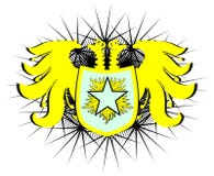 Flaming Star on colorful two headed eagle royalty free illustration Flaming Star on colorful two headed eagle royalty free illustration