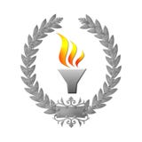 Flamme olympique de guirlande de laurier illustration stock Flamme olympique de guirlande de laurier illustration stock
