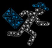 Flare Mesh Carcass Gentleman Mail Courier with Flare Spots stock illustration Flare Mesh Carcass Gentleman Mail Courier with Flare Spots stock illustration