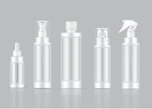 Flaschen-Spott herauf transparenten realistischen Skincare-Produkt-Spray, Schaumseife, Tropfenzähler-Serum, Pumpen-Lotion, die au stock abbildung Flaschen-Spott herauf transparenten realistischen Skincare-Produkt-Spray, Schaumseife, Tropfenzähler-Serum, Pumpen-Lotion, die au stock abbildung