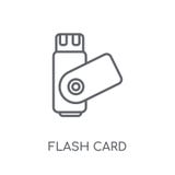 Flash Card linear icon. Modern outline Flash Card logo concept o vector illustration Flash Card linear icon. Modern outline Flash Card logo concept o vector illustration