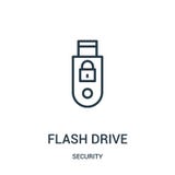 flash drive icon vector from security collection. Thin line flash drive outline icon vector illustration. Linear symbol stock illustration flash drive icon vector from security collection. Thin line flash drive outline icon vector illustration. Linear symbol stock illustration