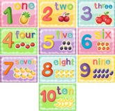 Flashcard number one to ten royalty free illustration Flashcard number one to ten royalty free illustration