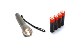 Flashlight With Batteries Royalty Free Stock Photos
