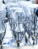 Flasks and test tubes set in the tray industrial dishwasher. stock photos Flasks and test tubes set in the tray industrial dishwasher. stock photos