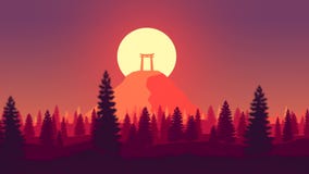 Flat Animation of a Japanese Forest in Autumn. a Torii on Top of the  Mountain Lit by the Sun at Sunset Stock Footage - Video of texture,  flowing: 159303820